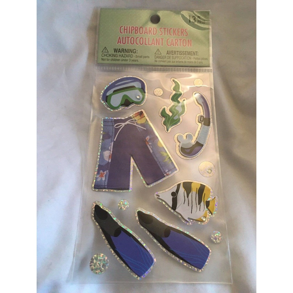 Michaels scuba diving swim Vacation Sparkle Dimensional Chipboard Stickers
